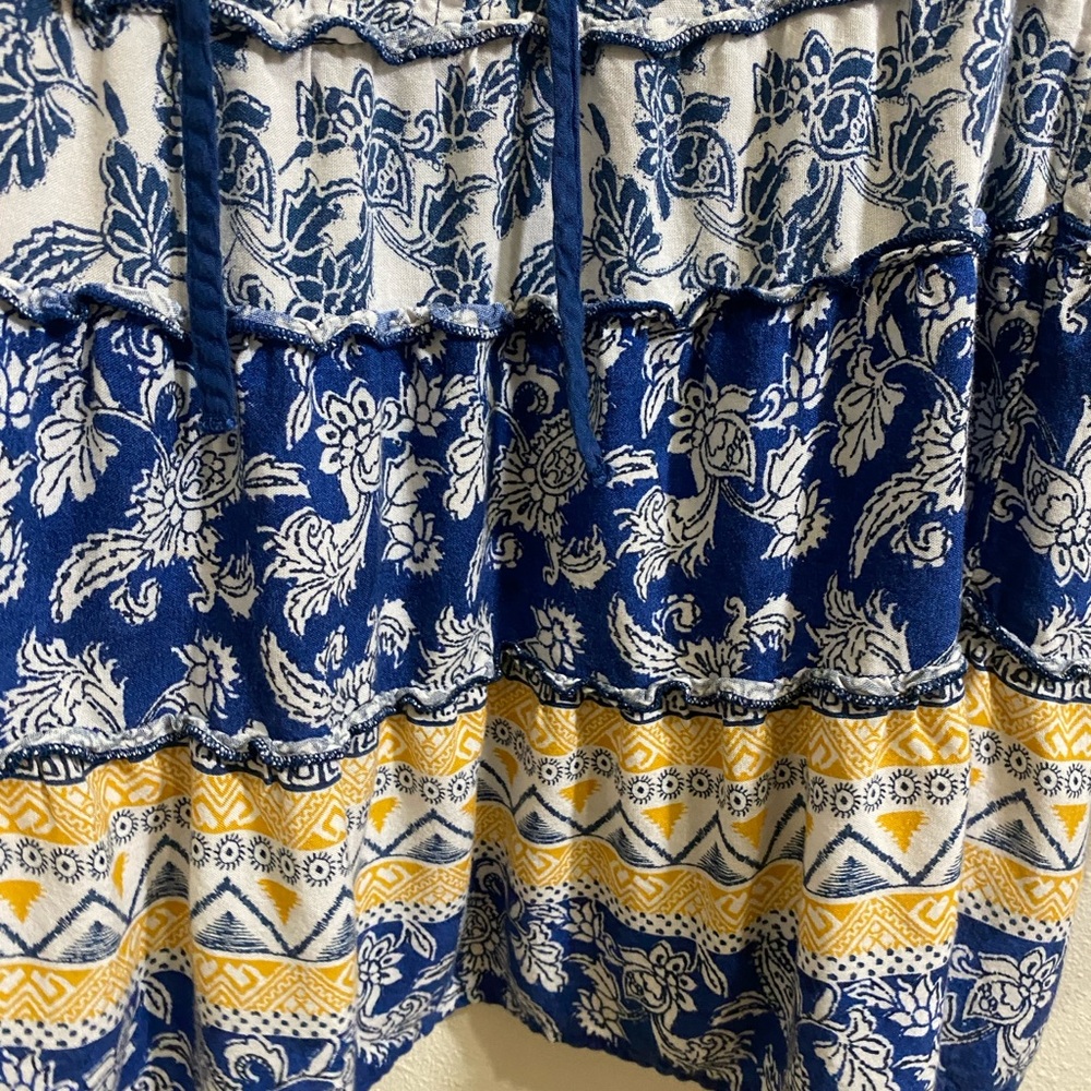 Style & Co. Blue and Yellow Floral Blouse - Picture 2 of 5